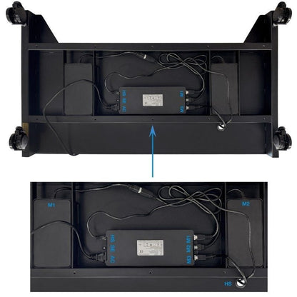 Soporte de Suelo Eléctrico/ Inclinable/ Ajustable con Ruedas TooQ UROS FSM03-B para TV 52-84"/ hasta 100kg