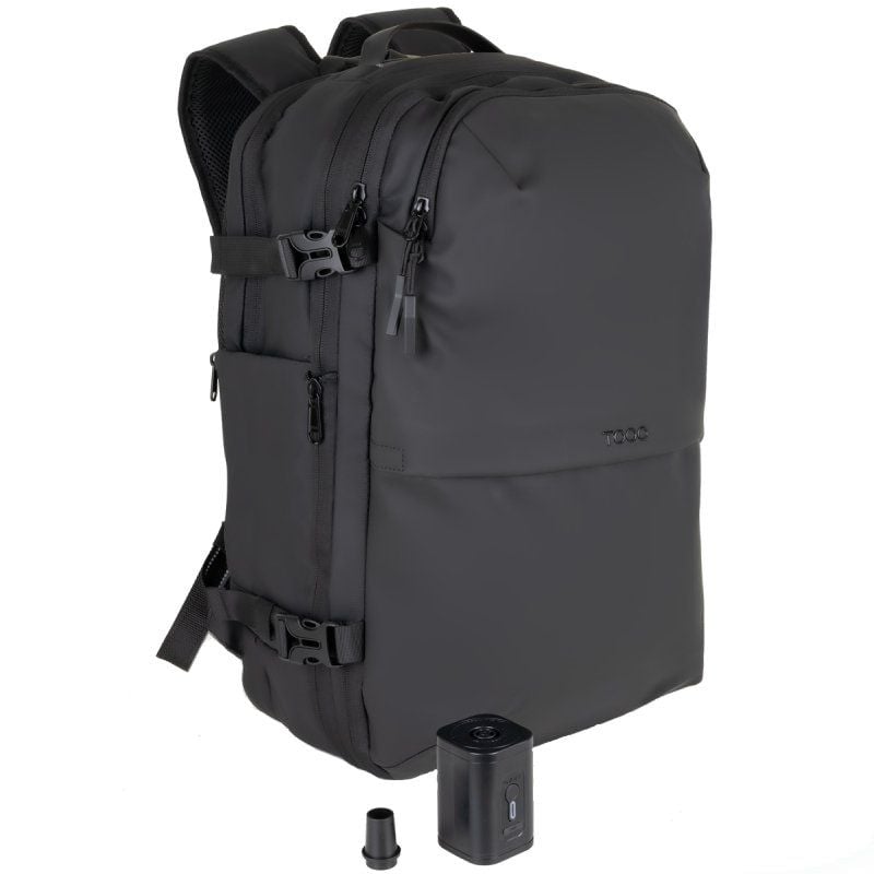 Mochila TooQ TQBP-V101-BK/ Capacidade 30-55L/ Preta/ Inclui Bomba de Ar