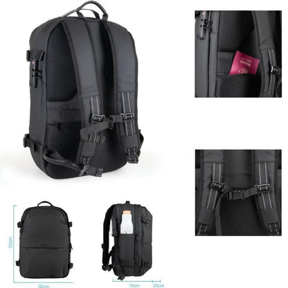 Mochila TooQ TQBP-V101-BK/ Capacidade 30-55L/ Preta/ Inclui Bomba de Ar