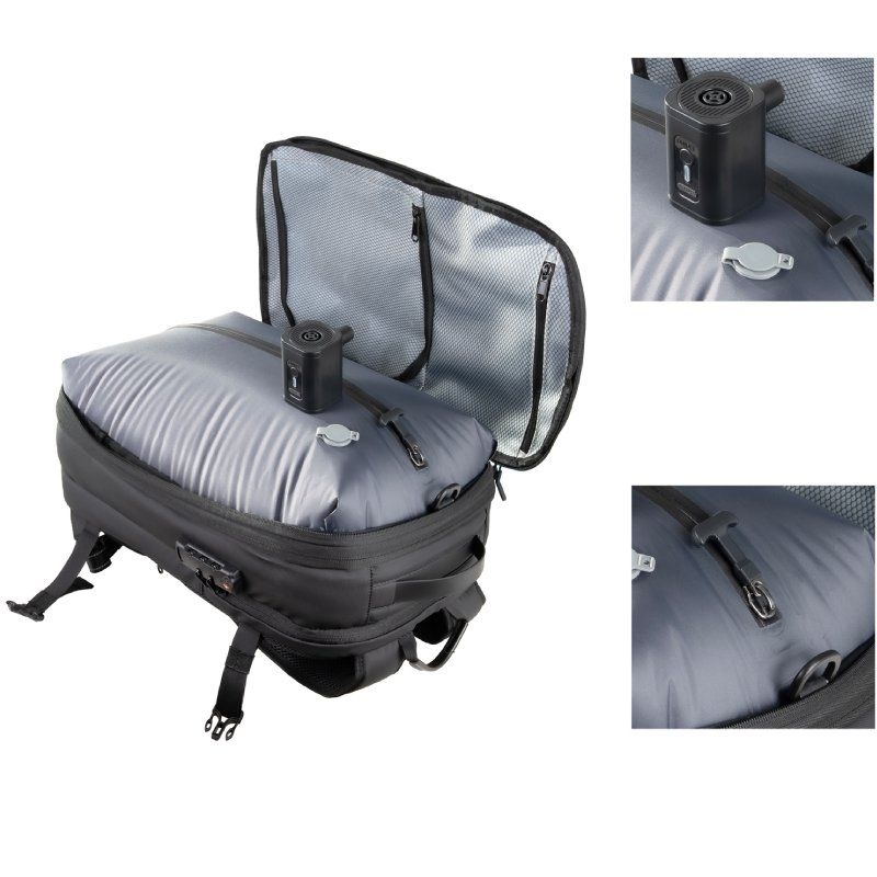 Mochila TooQ TQBP-V101-BK/ Capacidade 30-55L/ Preta/ Inclui Bomba de Ar