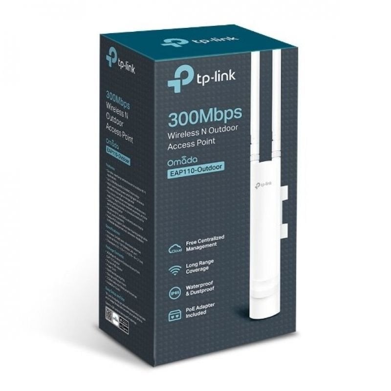 Punto de Acceso Inalámbrico TP-Link Omada EAP110 V2 PoE 300Mbps/ 2.4GHz/ Antenas de 5dBi/ WiFi 802.11n/b/g