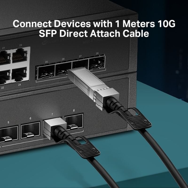Cable de conexión directa SFP+ TP-Link TL-SM5220-1M/ 10G/ 1m/ Negro