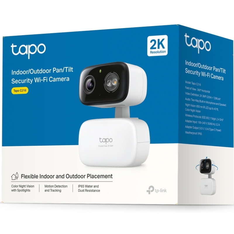 Cámara de Videovigilancia TP-Link Tapo C216/ 360º/ Visión Nocturna/ Control desde APP