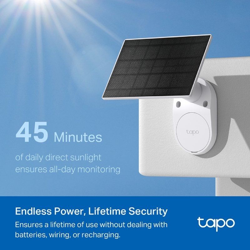 Câmara de Videovigilância TP-Link Tapo TC82 Kit/ Visão Noturna/ Controlo por APP/ Inclui Painel Solar