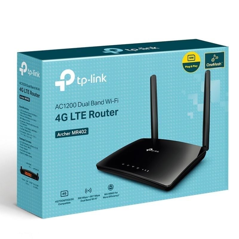 Router Wireless 4G TP-Link Archer MR402 1200Mbps/ 2.4GHz 5GHz/ 2 Antenas/ WiFi 802.11ac/n/a/b/g/n