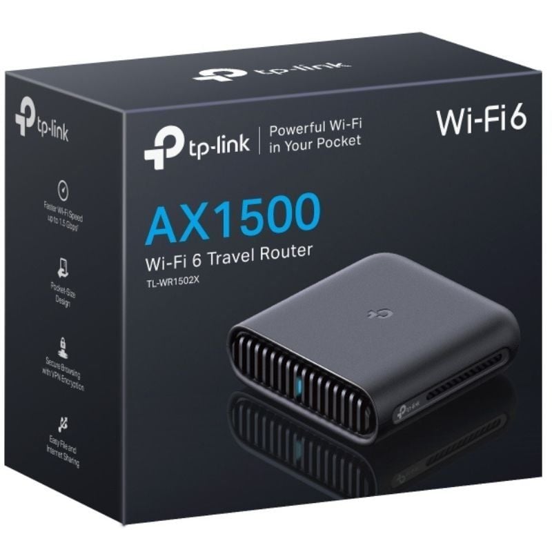 Router de Viagem Sem Fios 4G TP-Link TL-WR1502X 1500Mbps/ 2.4GHz 5GHz/ WiFi 802.11ax/ac/n/a/b/g/n