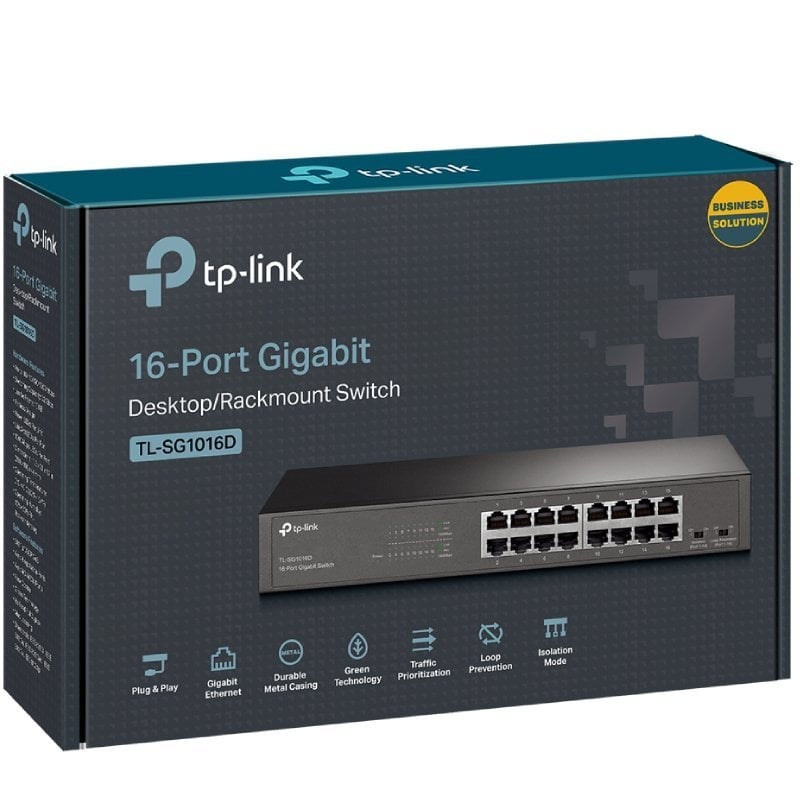 Switch TP-Link TL-SG1016DE/ 16 Puertos/ RJ45 10/100/1000