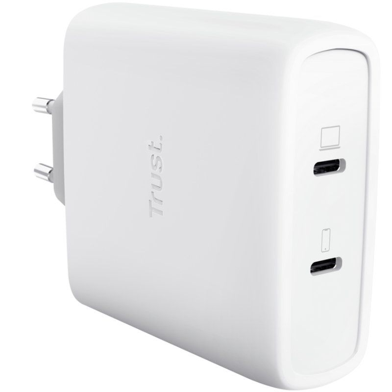 Cargador de Pared GaN Trust Maxo 100W/ 2xUSB Tipo-C/ Incluye Cable USB Tipo-C/ 100W