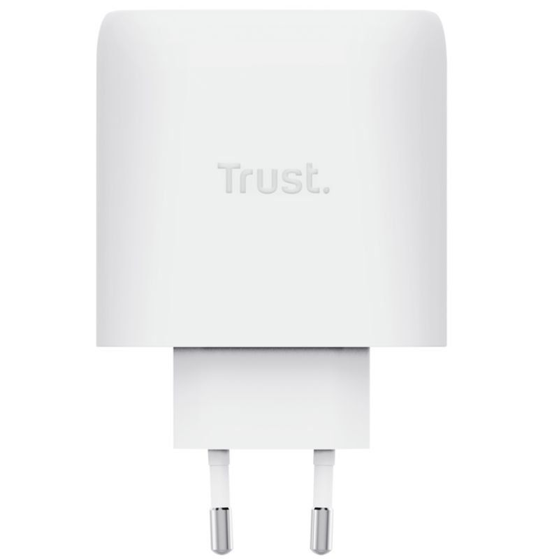 Carregador de Parede GaN Trust Maxo 65W 25526/ 2xUSB Tipo-C/ Inclui Cabo USB Tipo-C/ 65W