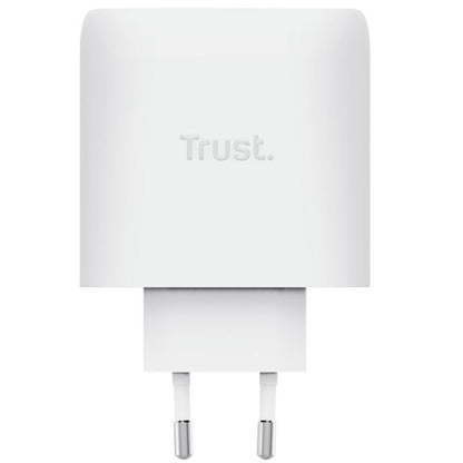 Carregador de Parede GaN Trust Maxo 65W 25526/ 2xUSB Tipo-C/ Inclui Cabo USB Tipo-C/ 65W