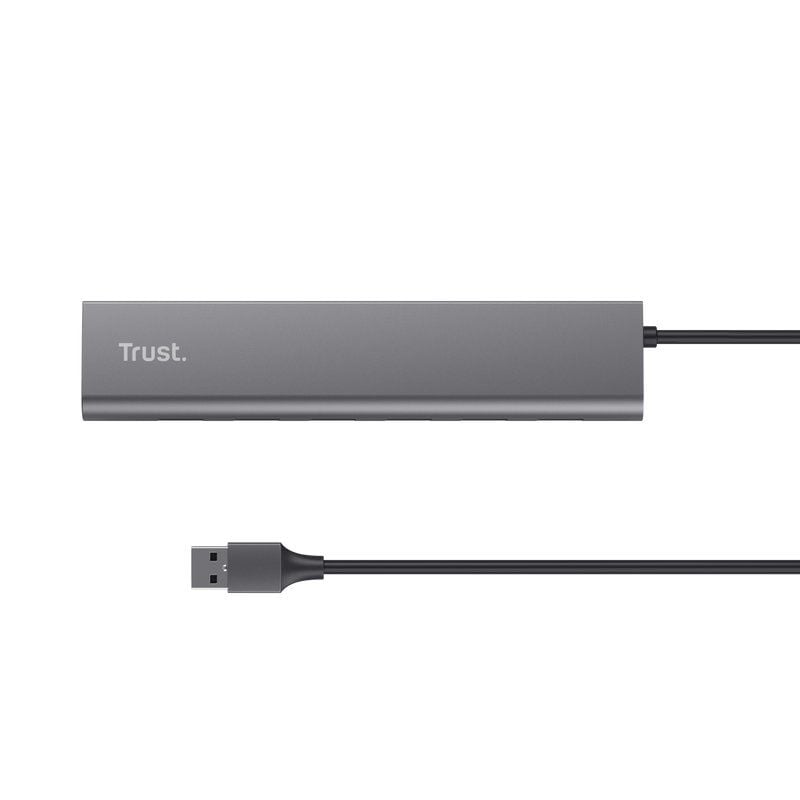 Hub USB 3.2 Gen1 Trust Halyx/ 7xUSB/ 1xUSB-C/ Gris