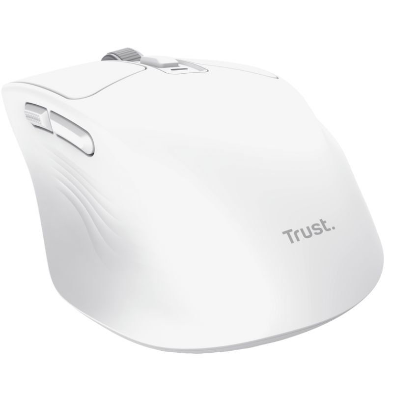 Rato Sem Fios Trust Niven Comfort 26022/ Bateria recarregável/ Até 3200 DPI/ Branco