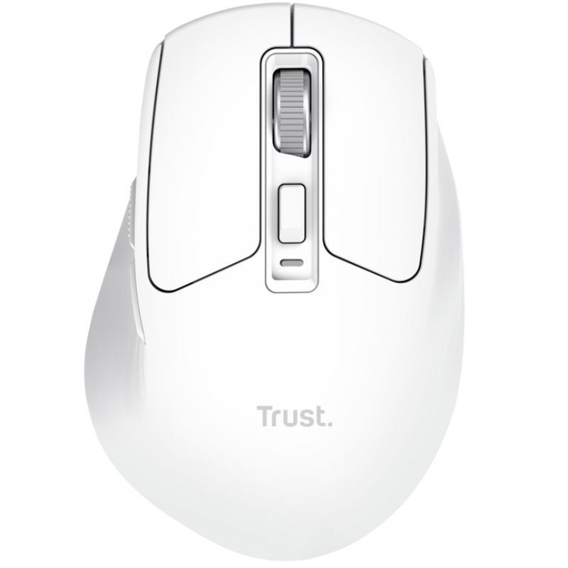 Rato Sem Fios Trust Niven Comfort 26022/ Bateria recarregável/ Até 3200 DPI/ Branco