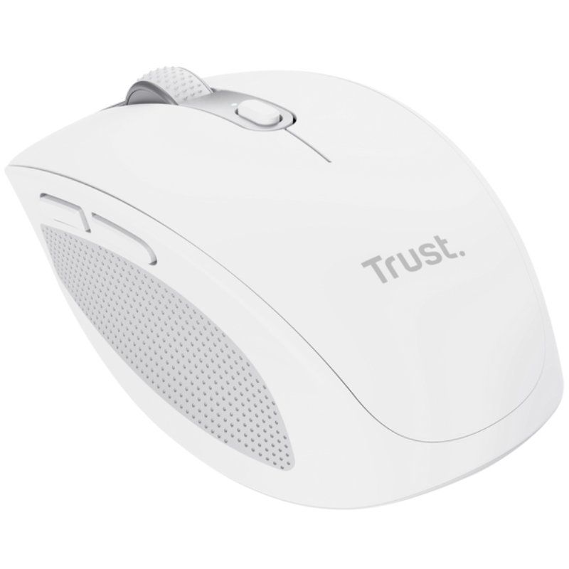 Rato Sem Fios Trust Ozaa Compact Wireless/ Bateria recarregável/ Até 3200 DPI/ Branco