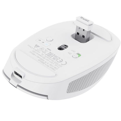 Rato Sem Fios Trust Ozaa Compact Wireless/ Bateria recarregável/ Até 3200 DPI/ Branco