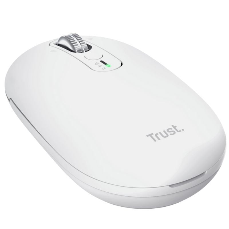 Rato Sem Fios Trust Seron 26019/ Bateria recarregável/ Até 3200 DPI/ Branco