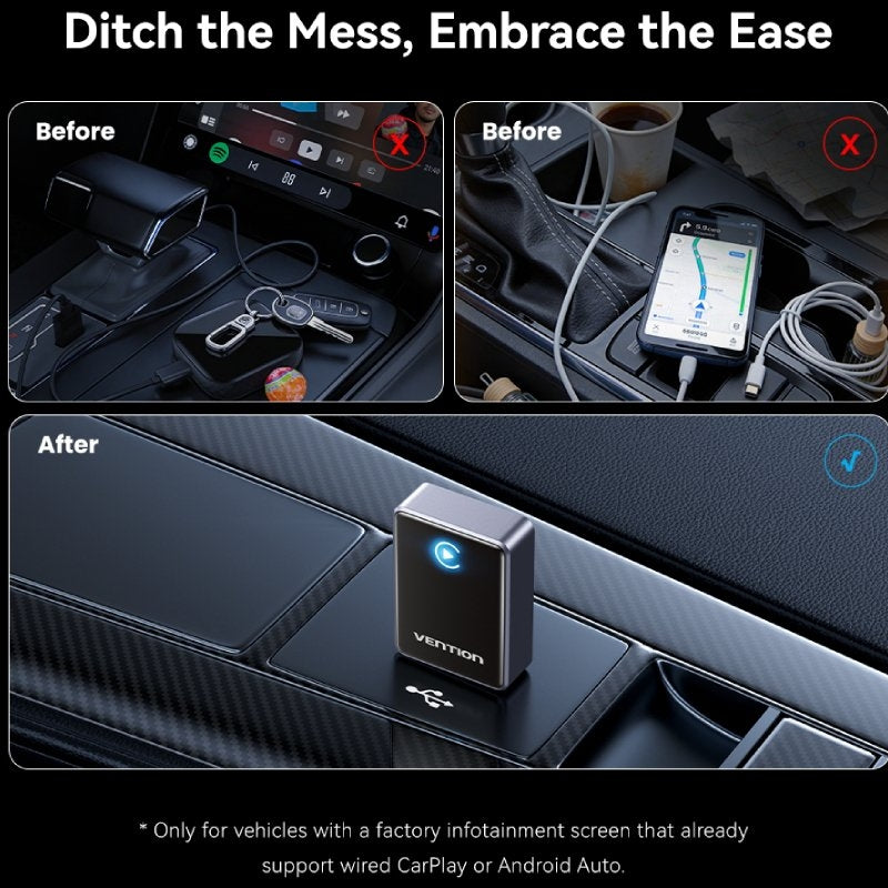 Adaptador CarPlay/Android Auto Inalámbrico Vention KRYH0