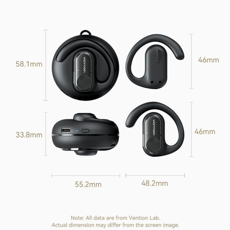 Auscultadores Desportivos Bluetooth Vention Open Ear OpenBeat O11 NBPN0 com estojo de carregamento/ Bege