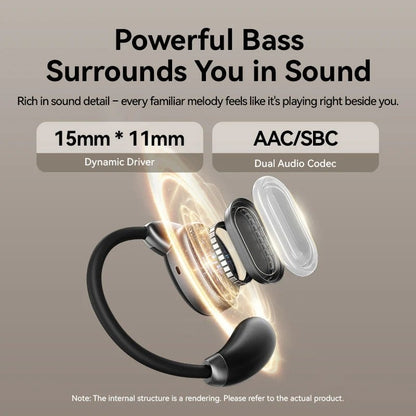 Auscultadores Bluetooth Vention Open Ear 013 com estojo de carregamento/ Autonomia 8h/ Pretos