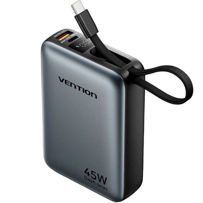 Powerbank 20000mAh Vention FHGH0/ 45W/ Cinzento/ Inclui Cabo USB Tipo-C
