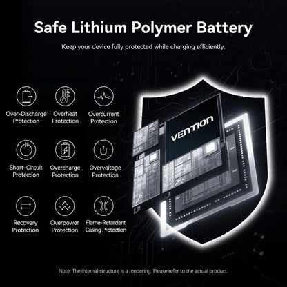 Powerbank 20000mAh Vention FHGH0/ 45W/ Cinzento/ Inclui Cabo USB Tipo-C
