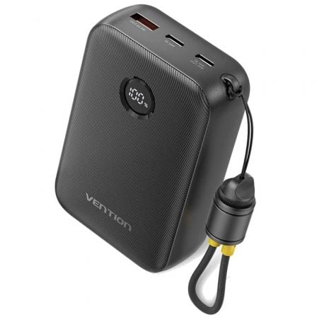 Powerbank 20000mAh Vention FKBB0-C/ 22.5W/ Negro/ Incluye Cable USB Tipo-C