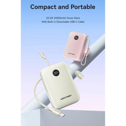 Powerbank 20000mAh Vention FKBL0-C/ 22.5W/ Azul/ Incluye Cable USB Tipo-C