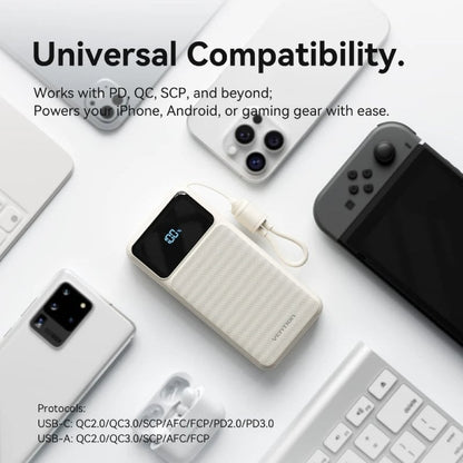 Powerbank 20000mAh Vention XGYB0-40-TY/ 22.5W/ Negra/ Incluye Cable USB Tipo-C