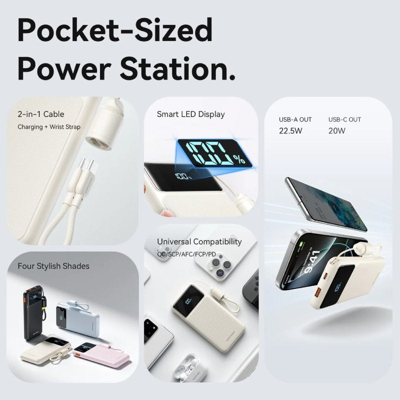 Powerbank 10000mAh Vention XGYL0-39-TY/ 22.5W/ Azul/ Incluye Cable USB Tipo-C