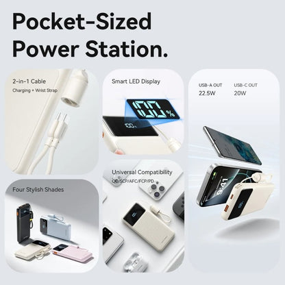 Powerbank 10000mAh Vention XGYL0-39-TY/ 22.5W/ Azul/ Incluye Cable USB Tipo-C