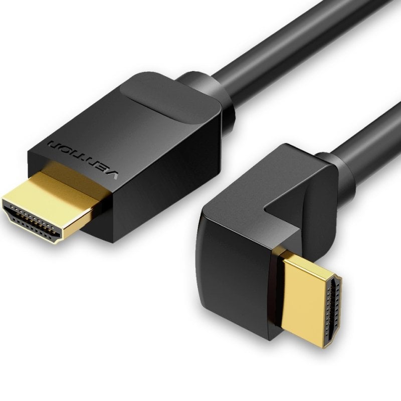 Cabo HDMI 2.0 4K Curvo Vention AARBF/ HDMI Macho - HDMI Macho/ 1m/ Preto