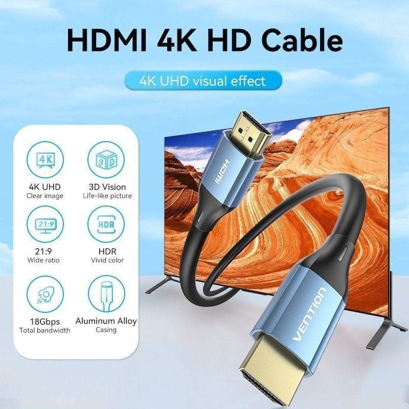 Cabo HDMI 2.0 4K Vention ALHSG/ HDMI Macho - HDMI Macho/ 1.5m/ Azul