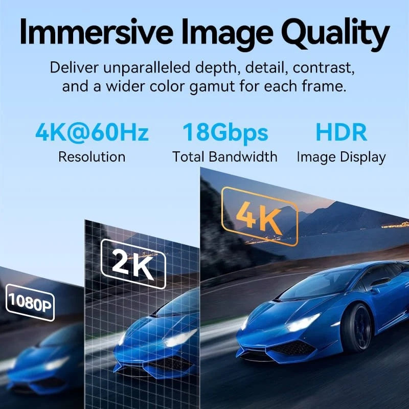 Cabo HDMI 4K Vention ALMBG/ HDMI Macho - HDMI Macho/ 1.5m/ Preto
