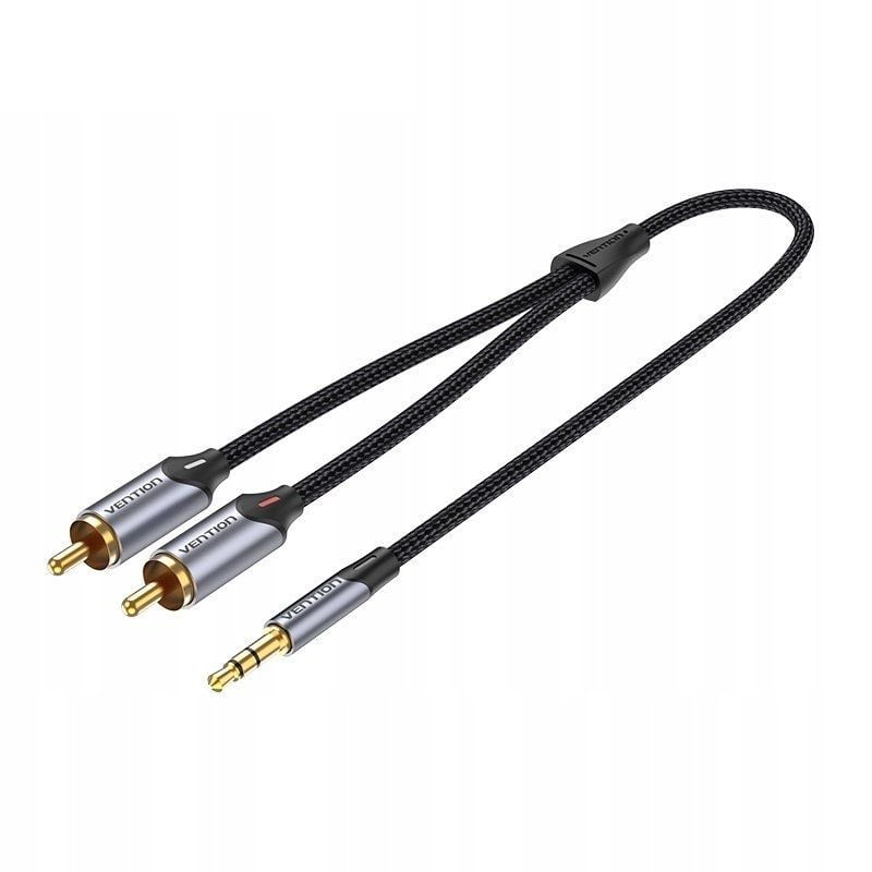 Cabo Estéreo Vention BCNBH/ Jack 3.5 Macho - 2x RCA Macho/ 2m/ Cinzento
