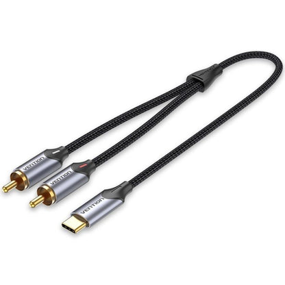 Cabo Conversor Vention BGUHI/ 2x RCA Macho - USB Tipo-C Macho/ 3m/ Cinzento