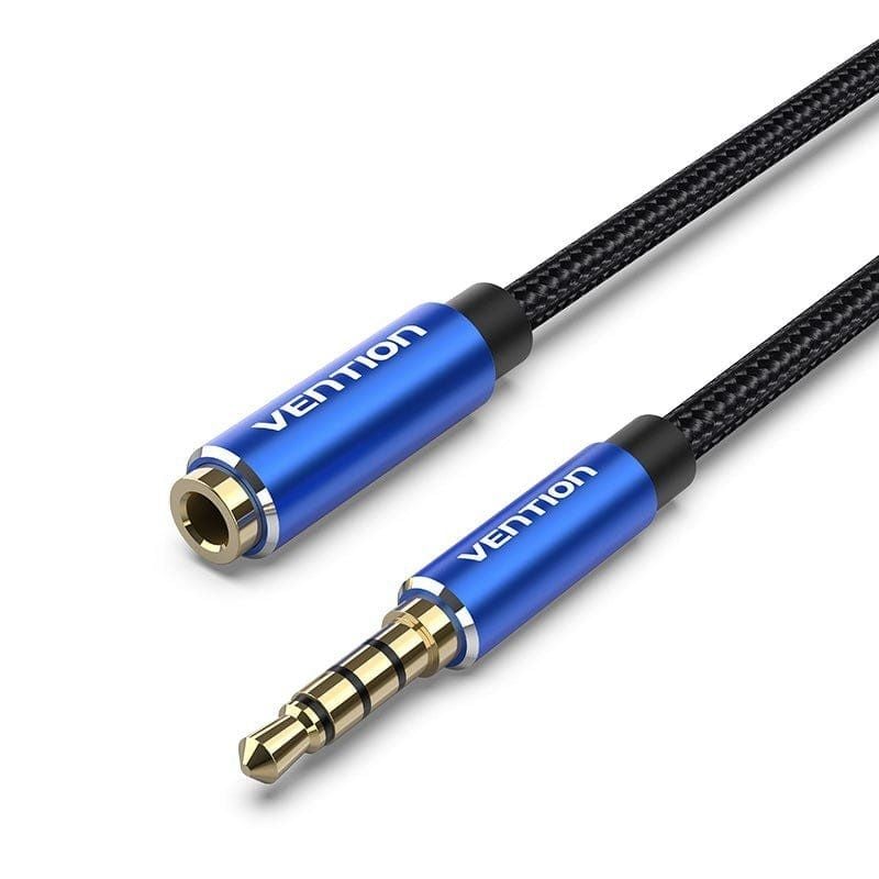 Cabo Estéreo Vention BHCLJ/ Jack 3.5 Macho - Jack 3.5 Fêmea/ 5m/ Azul