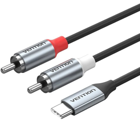 Cabo Estéreo Vention BIKHF/ USB Tipo-C Macho - 2x RCA Macho/ 1m/ Cinzento