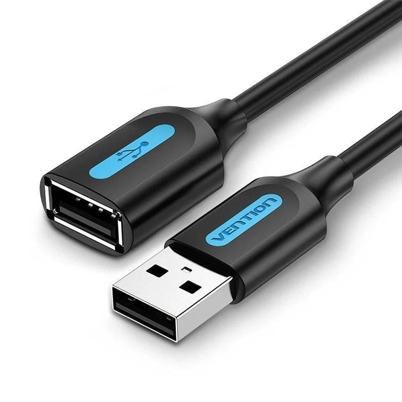 Cabo Extensor USB 2.0 Vention CBIBG/ USB Macho - USB Fêmea/ 480Mbps/ 1.5m/ Preto