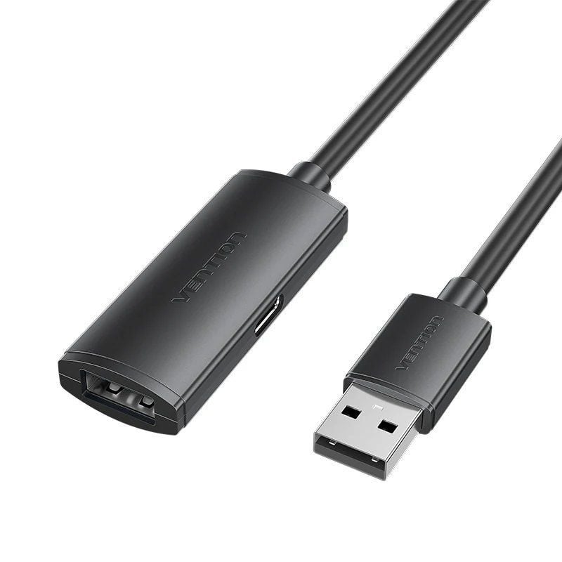 Cabo de Extensão USB 2.0 Vention CBKBJ/ USB Macho - USB Fêmea/ 480Mbps/ 5m/ Preto