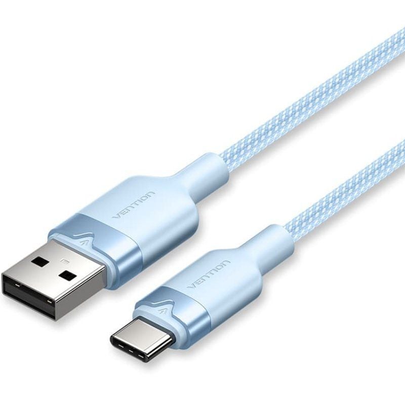 Cabo USB 2.0 Tipo-C Vention CTNLF/ USB Tipo-C Macho - USB Macho/ Até 60W/ 480Mbps/ 1m/ Azul