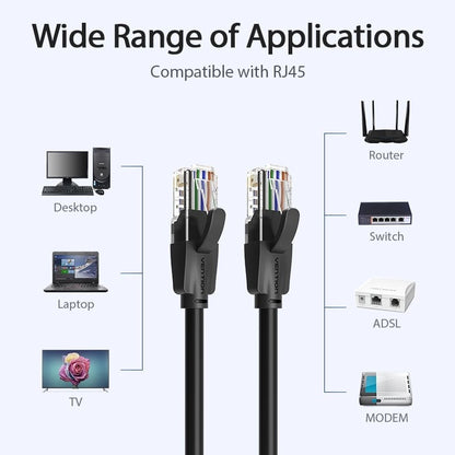 Cable de Red RJ45 UTP Vention IBEBY Cat.6/ 30cm/ Negro