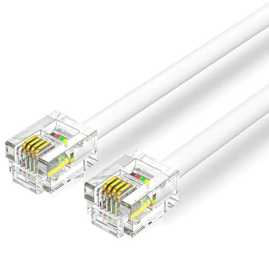 Cabo Telefónico RJ11 6P4C Vention IQBWJ/ 5m/ Branco