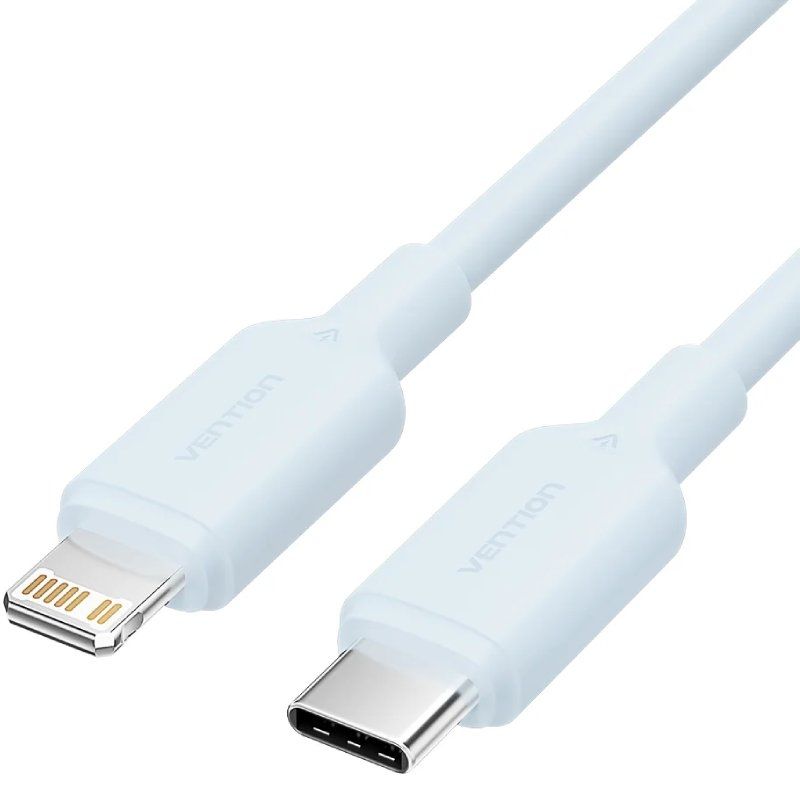 Cabo USB 2.0 Tipo-C Lightning Vention LAKSH/ USB Tipo-C Macho - Lightning Macho/ Até 27W/ 480Mbps/ 2m/ Azul