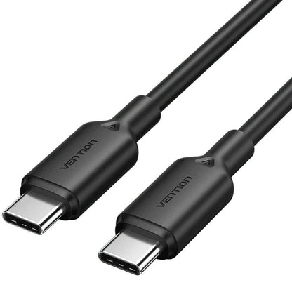 Cabo USB 2.0 Tipo-C 3A Vention TRCBH/ USB Tipo-C Macho - USB Tipo-C Macho/ Até 60W/ 480Mbps/ 2m/ Preto