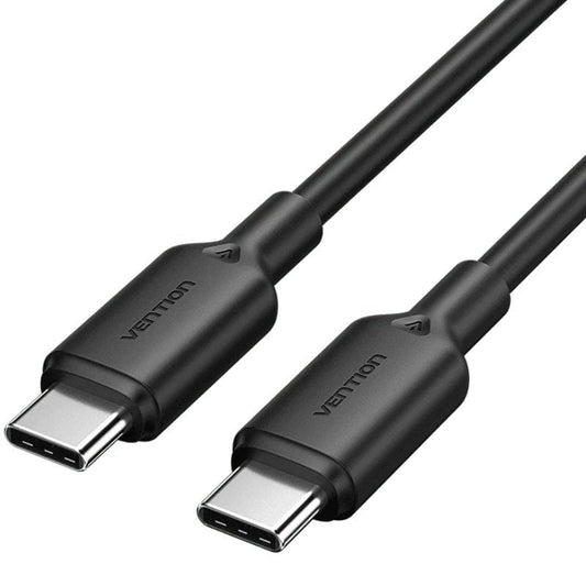 Cabo USB 2.0 Tipo-C 3A Vention TRCBH/ USB Tipo-C Macho - USB Tipo-C Macho/ Até 60W/ 480Mbps/ 2m/ Preto