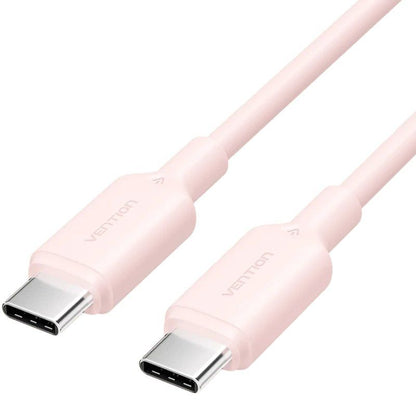 Cabo USB 2.0 Tipo-C 3A Vention TRCPH/ USB Tipo-C Macho - USB Tipo-C Macho/ Até 60W/ 480Mbps/ 2m/ Rosa