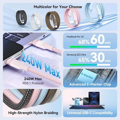 Cable USB 2.0 Tipo-C 5A Vention TRIBF/ USB Tipo-C Macho - USB Tipo-C Macho/ Hasta 240W/ 480Mbps/ 1m/ Negro