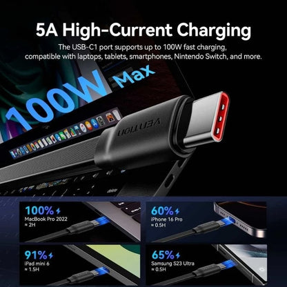 Cabo USB Tipo-C 2.0 5A Vention TRJVBE/ USB Tipo-C Macho - 3x USB Tipo-C Macho/ Até 100W/ 480Mbps/ 1.1m/ Roxo