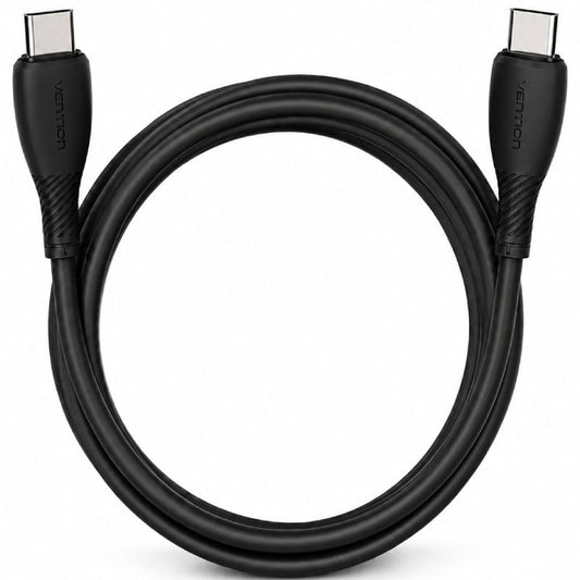 Cabo USB 2.0 Tipo-C Vention TRVBF/ USB Tipo-C Macho - USB Tipo-C Macho/ Até 60W/ 480Mbps/ 1m/ Preto