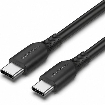 Cable USB 2.0 Tipo-C Vention TRVBH/ USB Tipo-C Macho - USB Tipo-C Macho/ Hasta 60W/ 480Mbps/ 2m/ Negro